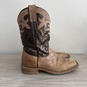 Justin Bent Rail Western Cowboy Boots BRL318 Brown Metallic Women's Sz 10 B